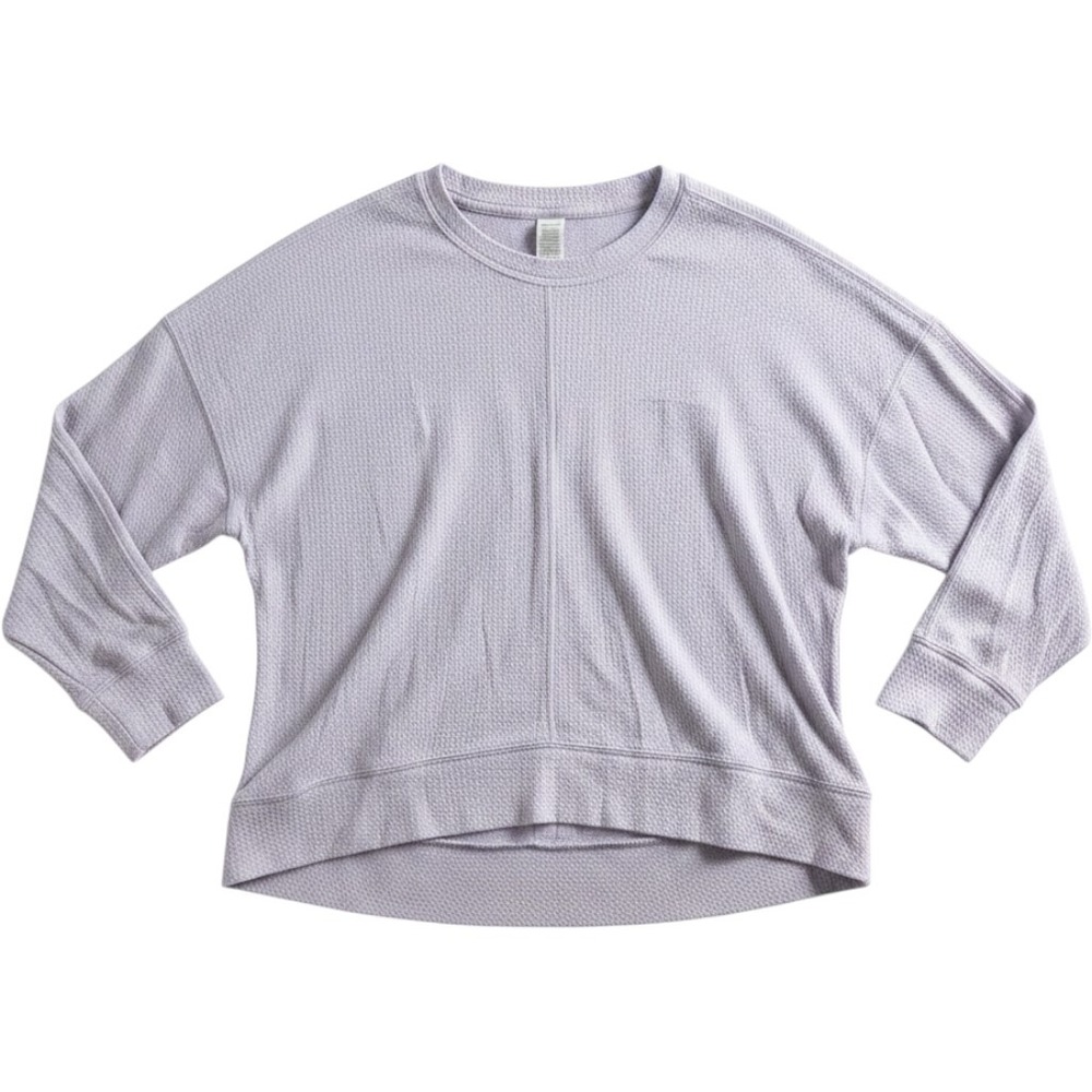 RBX Live Life Active Pullover Waffle Knit Top Lavender XL Polyester Cotton Women
